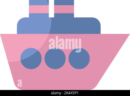 Logistics ship, illustration, vector on a white background. Stock Vector