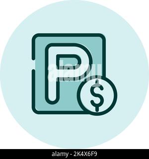 Parking price, illustration, vector on a white background. Stock Vector
