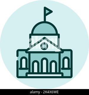 State office building, illustration, vector on a white background. Stock Vector