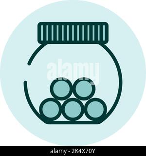 Sweet candy jar, illustration, vector on a white background. Stock Vector