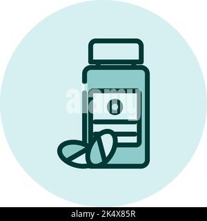 Pharmacy medication, illustration, vector on a white background. Stock Vector