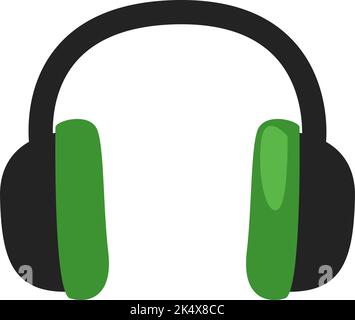 Movie headphones, illustration, vector on a white background. Stock Vector