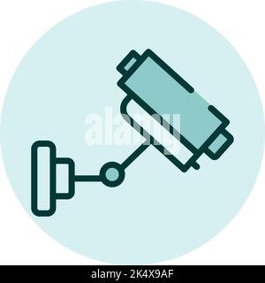 Warning sign camera surveilance, illustration, vector on a white background. Stock Vector