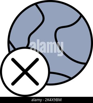 Online security no connection, illustration, vector on a white background. Stock Vector