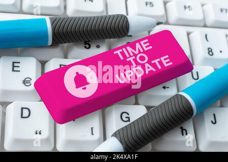 Handwriting text Time To Update. Business idea System software update for enhancement or compatibility Stock Photo