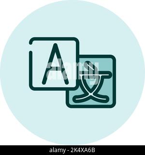Translator icon, illustration, vector on a white background. Stock Vector