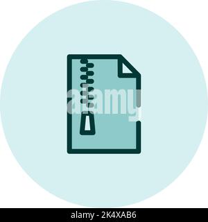 Zip icon, illustration, vector on a white background. Stock Vector