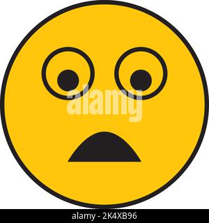 Scared smiley, illustration, vector on a white background. Stock Vector