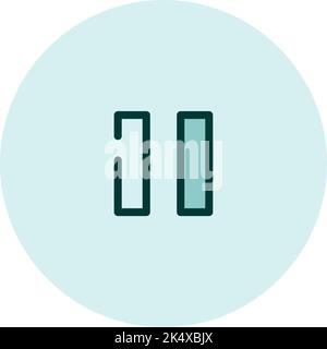Pause icon, illustration, vector on a white background. Stock Vector