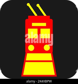 Transportation city tram, illustration, vector on a white background. Stock Vector