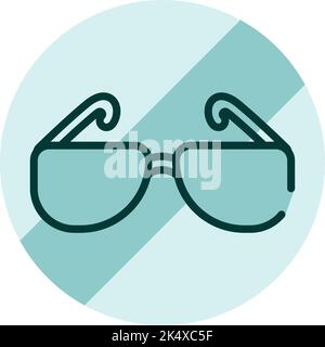 Warning sign no glasses, illustration, vector on a white background. Stock Vector