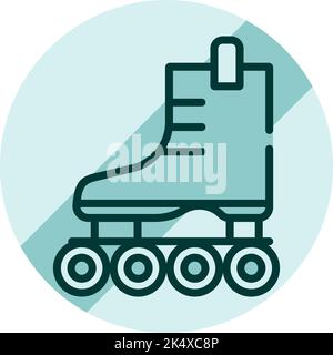 Warning sign no roller skates, illustration, vector on a white background. Stock Vector