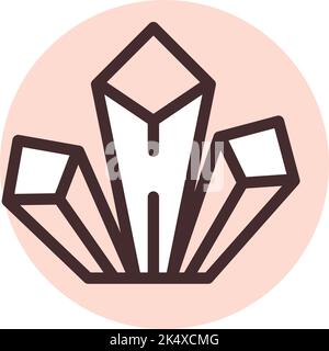 Crystals addiction, illustration, vector on a white background. Stock Vector