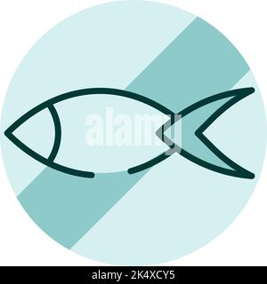 Warning sign no fishing, illustration, vector on a white background. Stock Vector