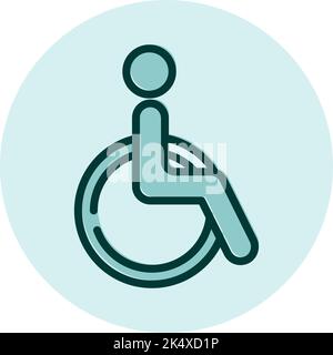 Warning sign disability acessebility, illustration, vector on a white background. Stock Vector