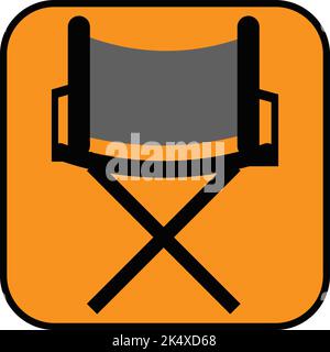 Directors chair, illustration, vector on a white background. Stock Vector