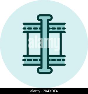 Video editor icon, illustration, vector on a white background. Stock Vector