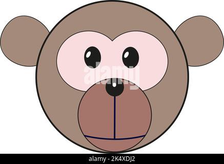 Grey monkey, illustration, vector on a white background. Stock Vector