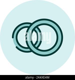 Wedding rings, illustration, vector on a white background. Stock Vector