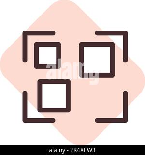 QR icon, illustration, vector on a white background. Stock Vector
