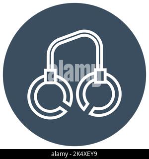 Police handcuffs, illustration, vector on a white background. Stock Vector