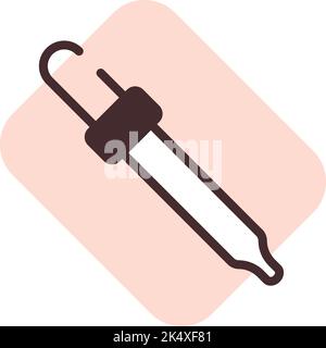 Eye dropper addiction, illustration, vector on a white background. Stock Vector
