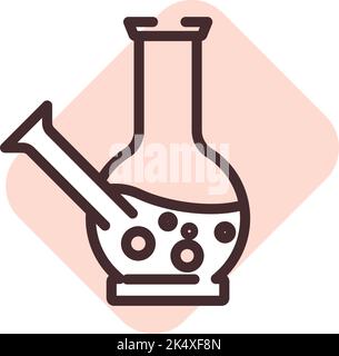 Bong drug addiction, illustration, vector on a white background. Stock Vector