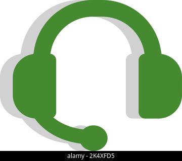 Banking headphones, illustration, vector on a white background. Stock Vector