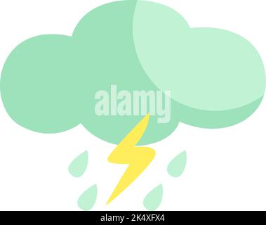 Thunder cloud, illustration, vector on a white background. Stock Vector