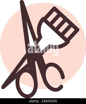 Hair dying tools, illustration, vector on a white background. Stock Vector