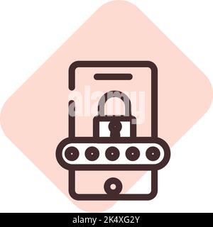 App lock, illustration, vector on a white background. Stock Vector