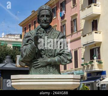 ANZIO, ROME, ITALY - July 18, 2022: Statue of Innocent XII who was pope from 1691 to 1700 and founded the port of Anzio Stock Photo