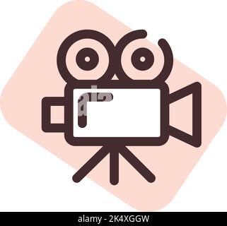 Theater projector, illustration, vector on a white background. Stock Vector
