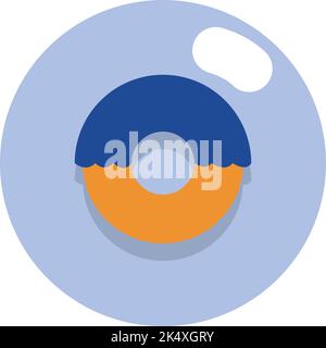 Blue donut, illustration, vector on a white background. Stock Vector