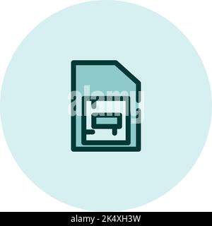 Sim card icon, illustration, vector on a white background. Stock Vector