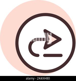 Computer redo, illustration, vector on a white background. Stock Vector
