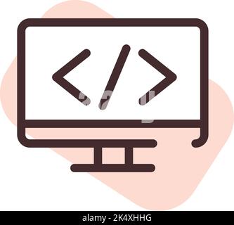 Computer coding, illustration, vector on a white background. Stock Vector