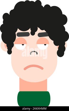 Suspicious boy, illustration, vector on a white background. Stock Vector