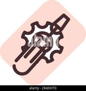 Computer bug fix, illustration, vector on a white background. Stock Vector
