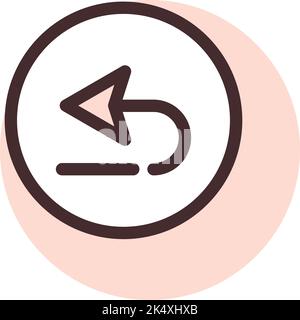 Computer undo, illustration, vector on a white background. Stock Vector