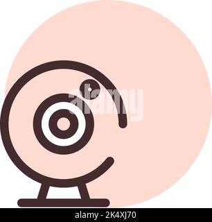 Computer webcam, illustration, vector on a white background. Stock Vector