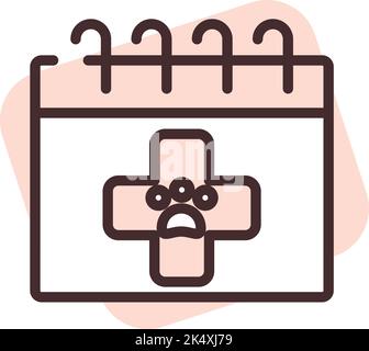 Pet vet appointment, illustration, vector on a white background. Stock Vector