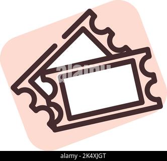 Circus tickets, illustration, vector on a white background. Stock Vector