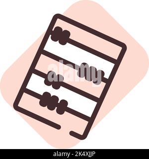 Education abacus, illustration, vector on a white background. Stock Vector
