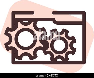 Computer setup, illustration, vector on a white background. Stock Vector