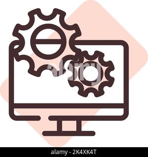 Computer optimization settings, illustration, vector on a white background. Stock Vector