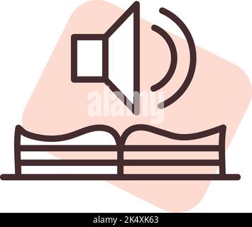 Disability audiobook guide, illustration, vector on a white background. Stock Vector