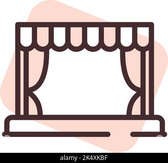 Circus stage, illustration, vector on a white background. Stock Vector