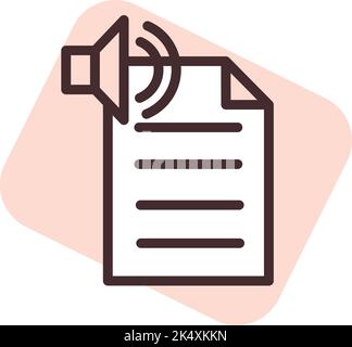 Disability audio text, illustration, vector on a white background. Stock Vector