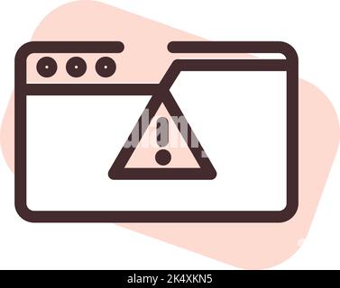 Computer error, illustration, vector on a white background. Stock Vector